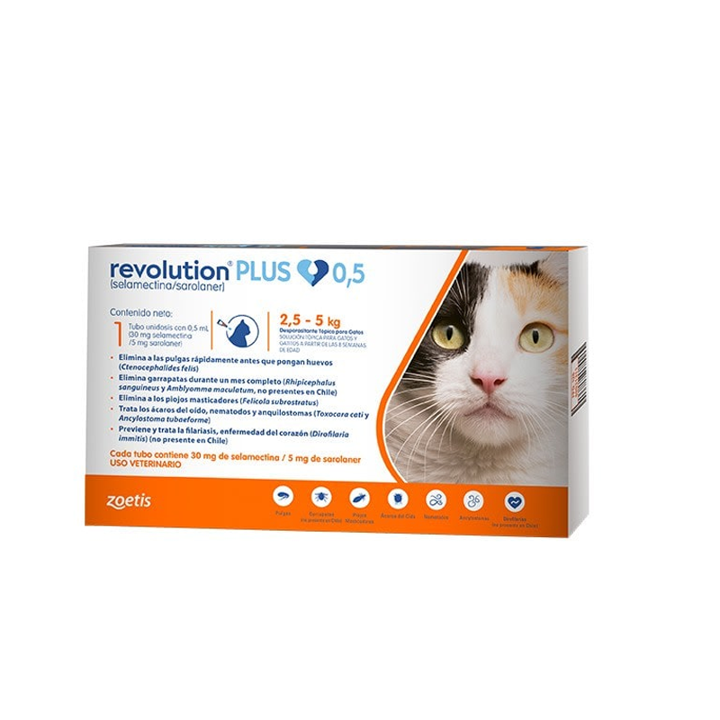 Revolution® Plus 0,5 ml Gato 2,5 a 5 kg